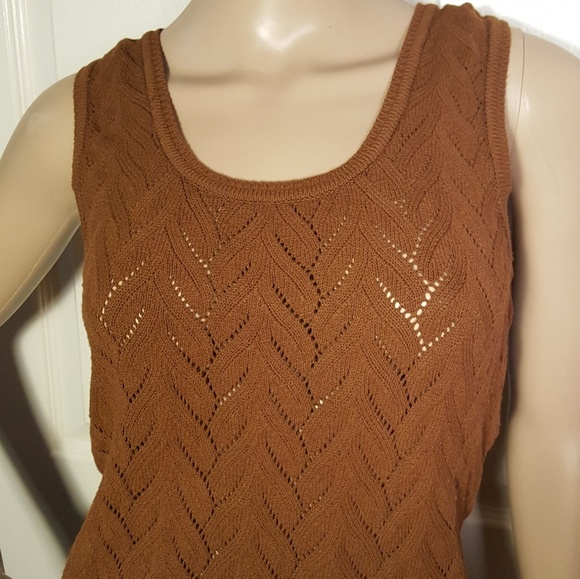 LU by Lolita Brown Sleeveless Knit Sweater Top - Picture 7 of 7